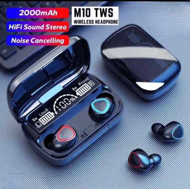     			M10 Wireless Earbuds TWS 5.1 Large Screen Dual LED Digital Display Touch Bluetooth Headset Headphones Mini Compact Portable Sports Waterproof Stereo in Ear Earphones
