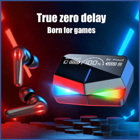     			M28 Wireless Earbuds TWS Bluetooth 5.1 Gaming Monster Earphones | Touch Control Headphones Microphone Mirror Screen Mini LED Display - Excellent Sound Ensure Fast
