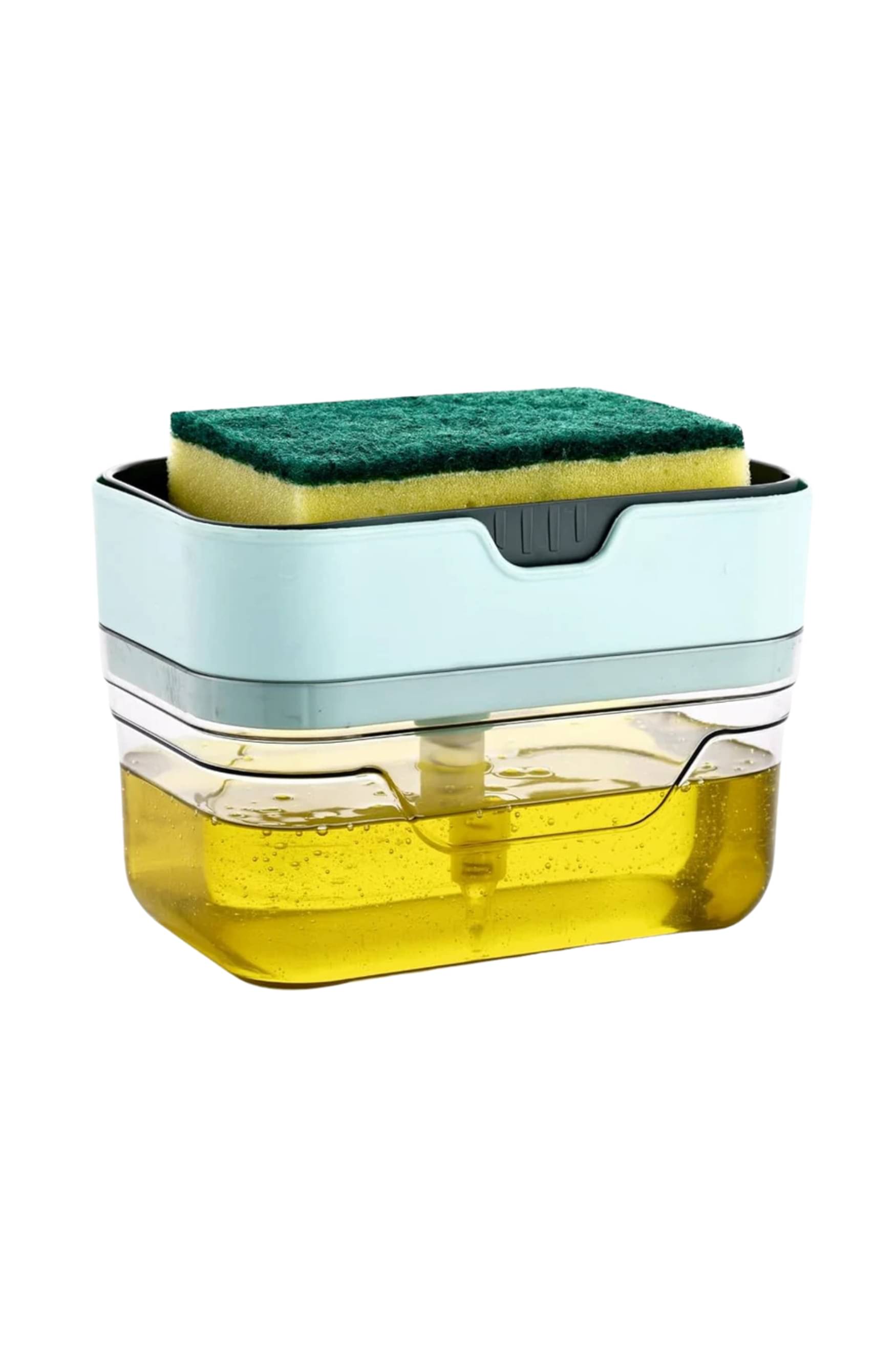 Max Senso Cure 2-in-1 Soap Dispenser with Sponge Holder – One-Hand Operation, Large Capacity, Leakproof Kitchen Liquid Soap Pump     			Max Senso Cure 2-in-1 Soap Dispenser with Sponge Holder – One-Hand Operation, Large Capacity, Leakproof Kitchen Liquid Soap Pump