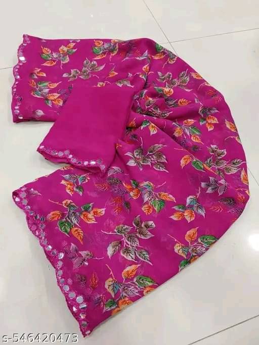 PARVANYA FASHION HUB Georgette Printed Bandhani Sarees With Unstitched Blouse Piece ( Pink )     			PARVANYA FASHION HUB Georgette Printed Bandhani Sarees With Unstitched Blouse Piece ( Pink )