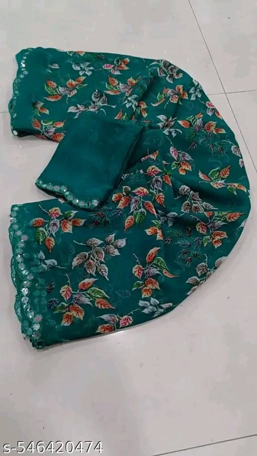 PARVANYA FASHION HUB Georgette Printed Bandhani Sarees With Unstitched Blouse Piece ( Green )     			PARVANYA FASHION HUB Georgette Printed Bandhani Sarees With Unstitched Blouse Piece ( Green )