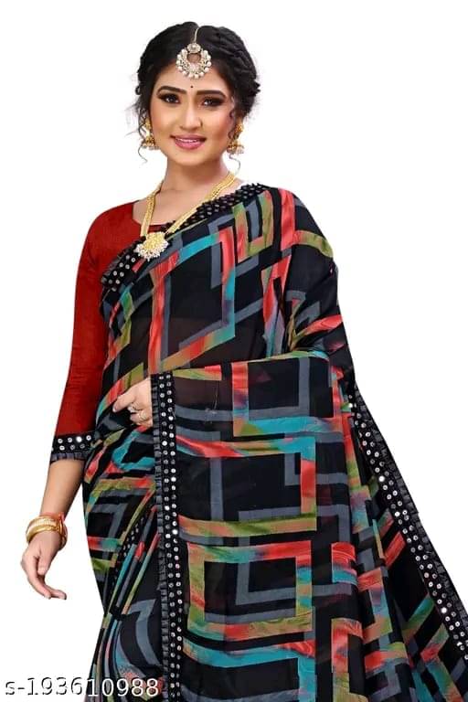 PARVANYA FASHION HUB Georgette Printed Bandhani Sarees With Unstitched Blouse Piece ( Red )     			PARVANYA FASHION HUB Georgette Printed Bandhani Sarees With Unstitched Blouse Piece ( Red )