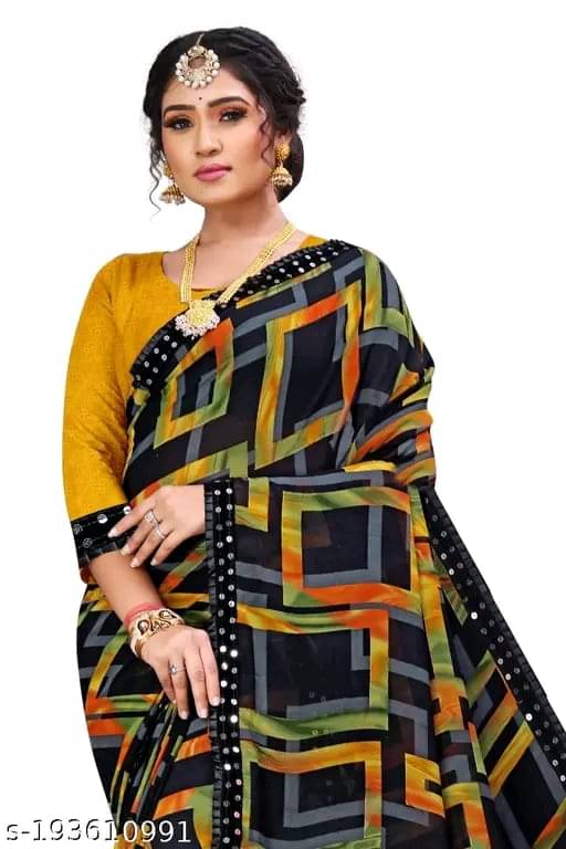 PARVANYA FASHION HUB Georgette Printed Bandhani Sarees With Unstitched Blouse Piece ( Yellow )     			PARVANYA FASHION HUB Georgette Printed Bandhani Sarees With Unstitched Blouse Piece ( Yellow )