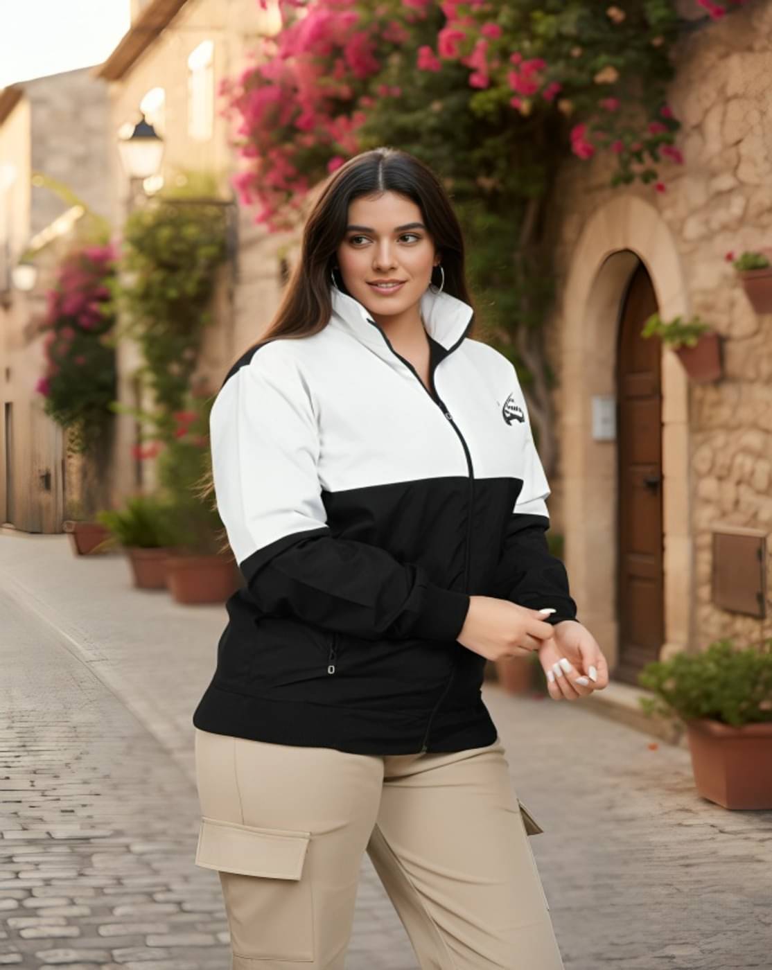     			PLUS PARADISE Women High Neck Bomber Jacket ( Multi Color )