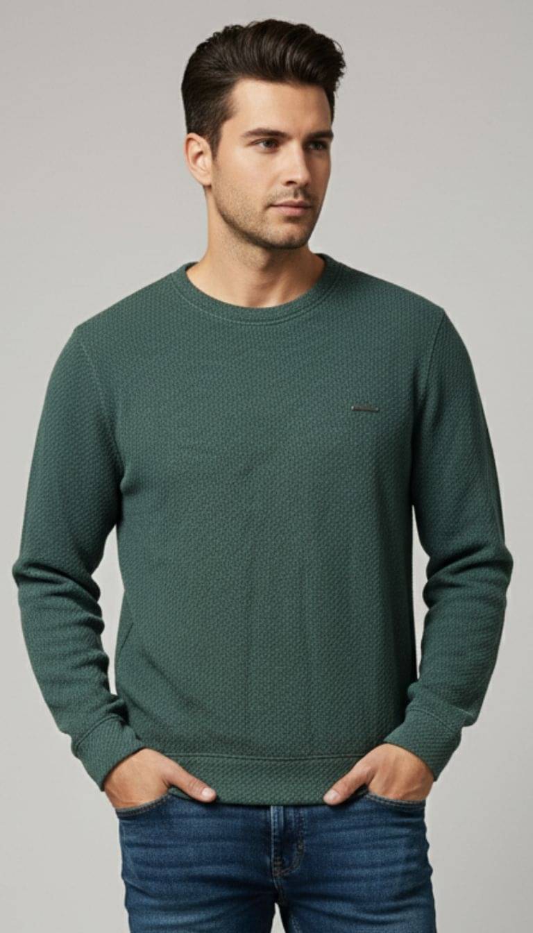 ParcelYard Cotton Blend Round Neck Men's Sweatshirt - Green ( Pack of 1 )     			ParcelYard Cotton Blend Round Neck Men's Sweatshirt - Green ( Pack of 1 )