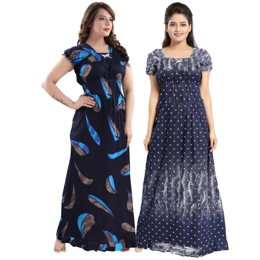 Purple Flamingo Cotton Self Design Women Regular Nighty ( Multicolor 8 )     			Purple Flamingo Cotton Self Design Women Regular Nighty ( Multicolor 8 )