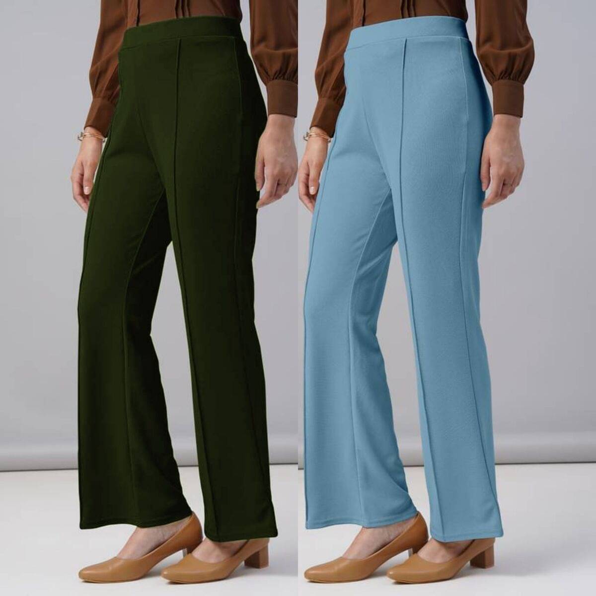     			Qyaas Women Lycra Korean Trousers ( Olive,Green )