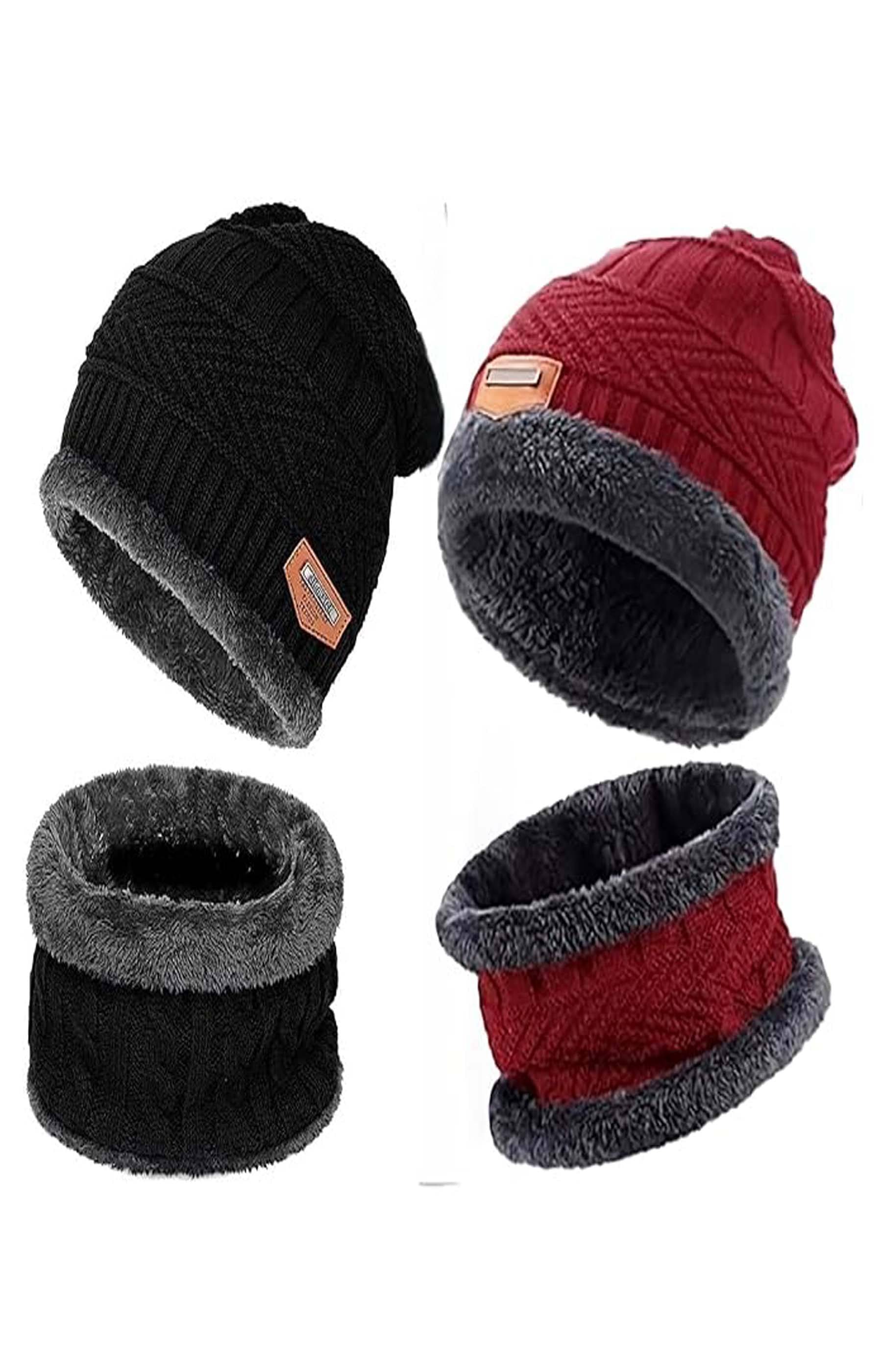 RHYLOZ Pack of 2 Woollen Men's Headwrap ( Multicolor ) RHYLOZ Pack of 2 Woollen Men's Headwrap ( Multicolor )