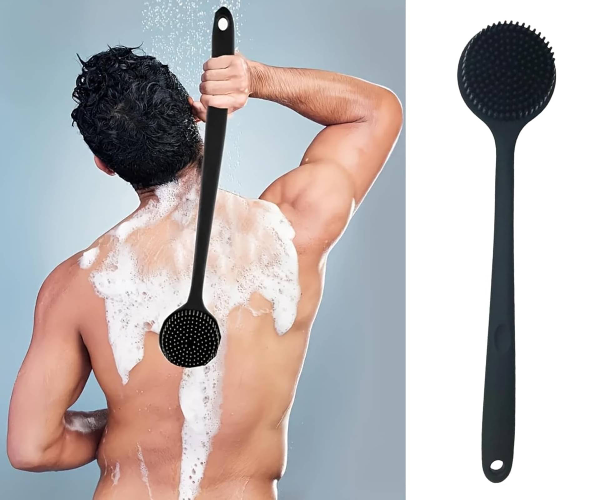     			ROUTINE  Soft Long Handle Bath Brush for Body & Back Scrubbing – Deep Cleansing Shower Brush