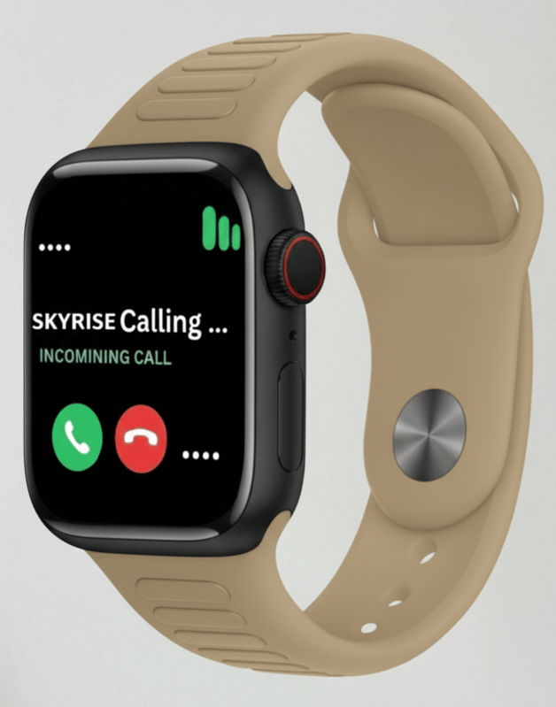     			SKYRISE Limited Edition Smartwatch | Heart Rate | Steps | Wireless Charging Smartwatch (Beige Strap, 2.09 Inch Big Sunlight Proof Display)