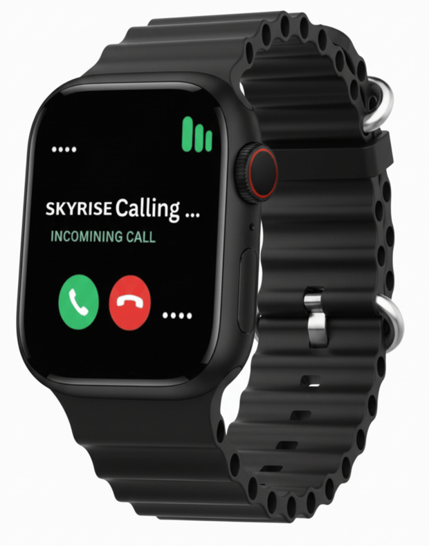     			SKYRISE Limited Edition Smartwatch | Heart Rate | Steps | Wireless Charging Smartwatch (Black Strap, 2.09 Inch Big Sunlight Proof Display)