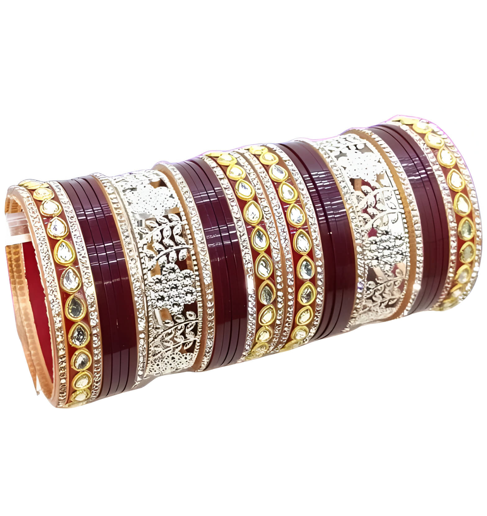 Shiv Supplier Maroon Bangle Set ( Pack of 34 )     			Shiv Supplier Maroon Bangle Set ( Pack of 34 )