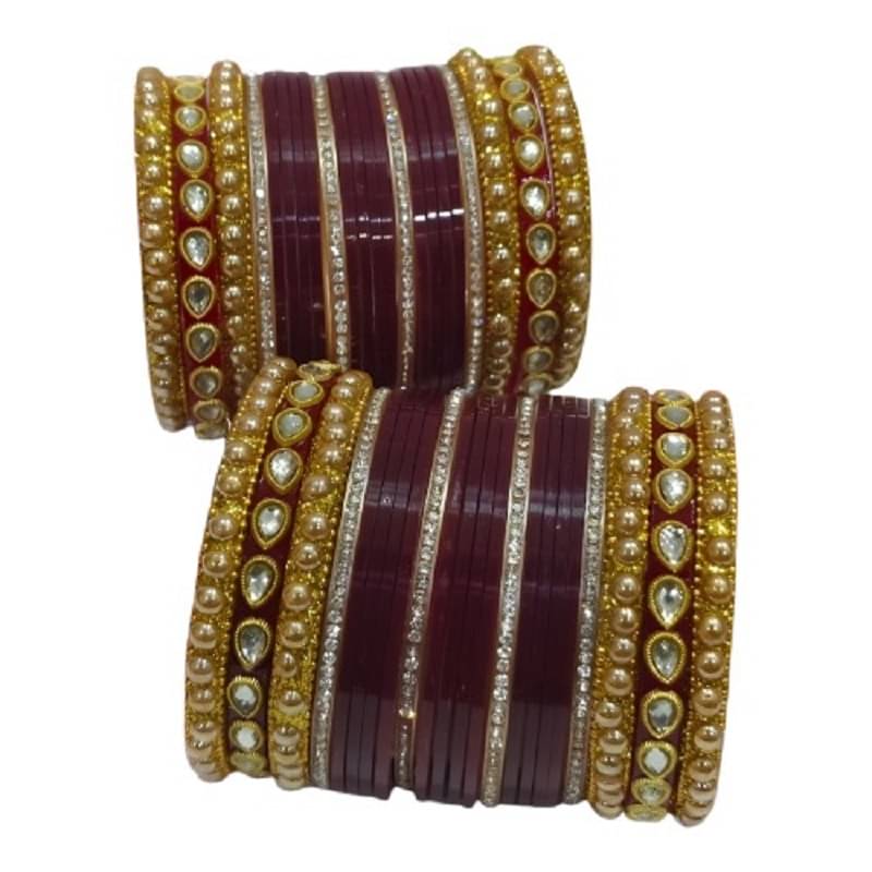 Shiv Supplier Maroon Bangle Set ( Pack of 50 )     			Shiv Supplier Maroon Bangle Set ( Pack of 50 )