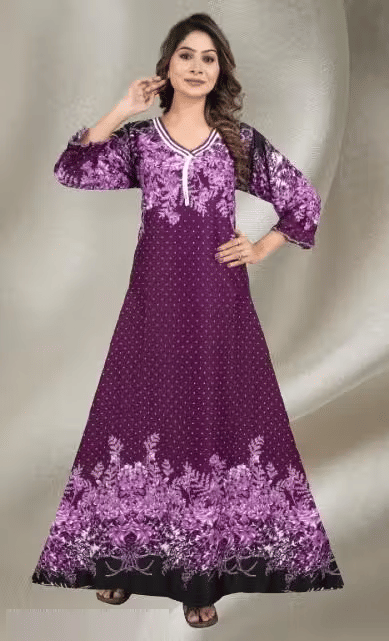     			Shivoraa Satin Printed Women Regular Nighty ( Pink )