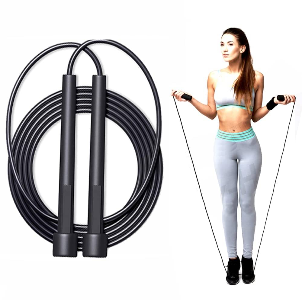 Shopleven Black Skipping Rope ( Pack of 1 )     			Shopleven Black Skipping Rope ( Pack of 1 )