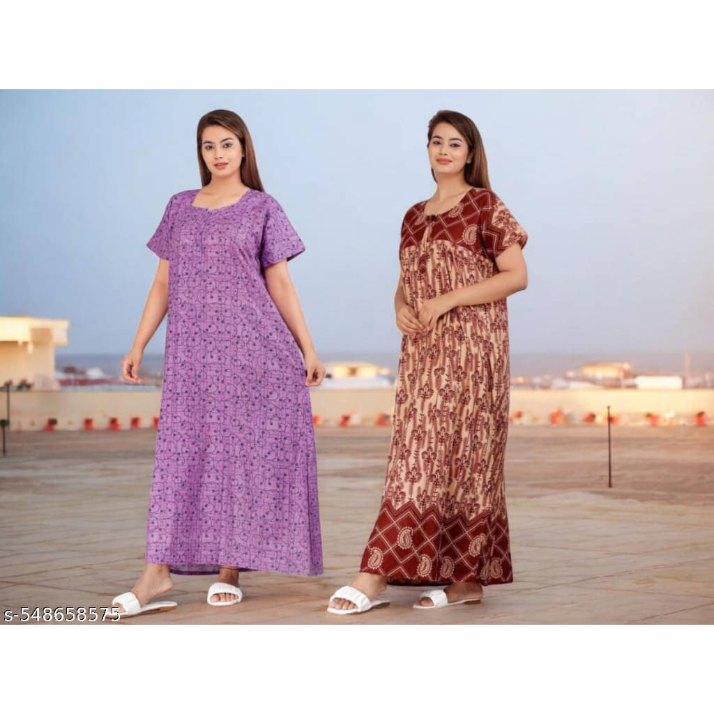 Shopping Star Cotton Printed Women Regular Nighty ( Multicolor 7 )     			Shopping Star Cotton Printed Women Regular Nighty ( Multicolor 7 )