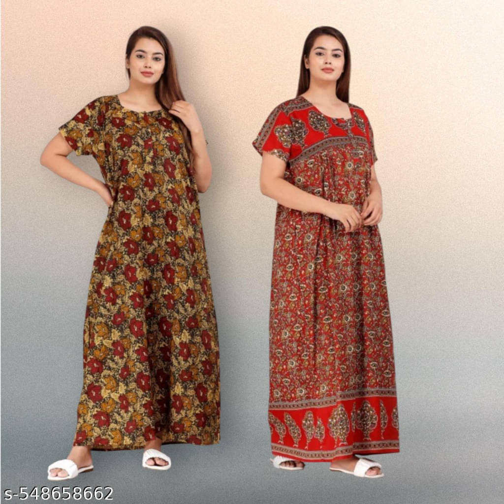 Shopping Star Cotton Printed Women Regular Nighty ( Multicolor 10 )     			Shopping Star Cotton Printed Women Regular Nighty ( Multicolor 10 )