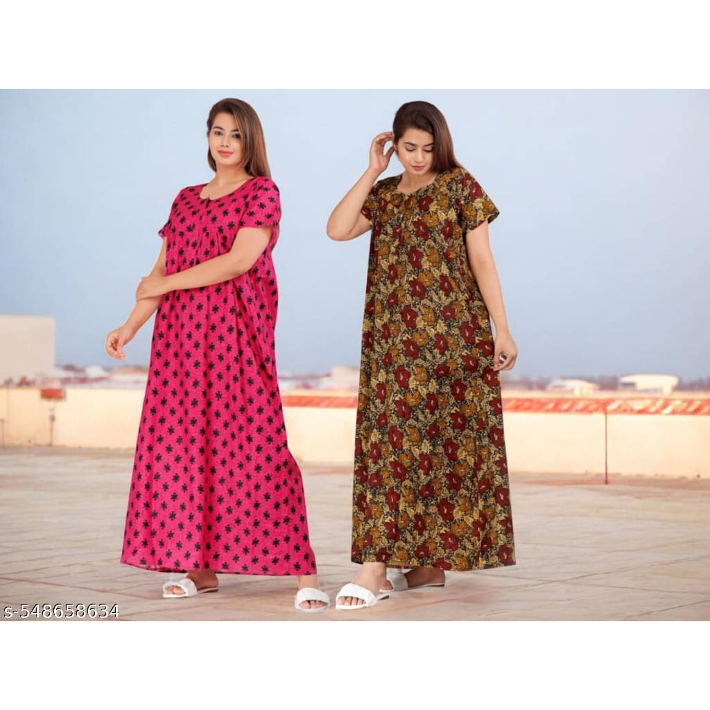 Shopping Star Cotton Printed Women Regular Nighty ( Multicolor 5 )     			Shopping Star Cotton Printed Women Regular Nighty ( Multicolor 5 )