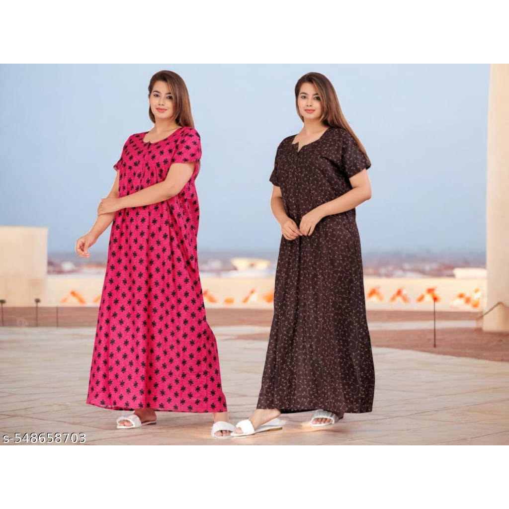 Shopping Star Cotton Printed Women Regular Nighty ( Multicolor 6 )     			Shopping Star Cotton Printed Women Regular Nighty ( Multicolor 6 )