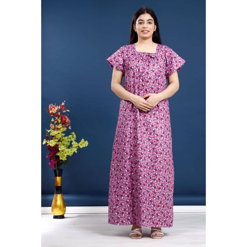 Shopping Star Cotton Self Design Women Regular Nighty ( Multicolor 3 )     			Shopping Star Cotton Self Design Women Regular Nighty ( Multicolor 3 )