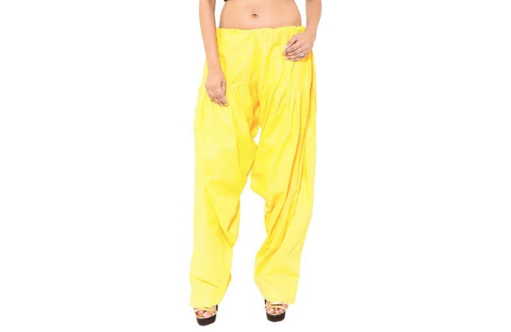     			Skandas Trendz Pack of 1 Cotton Women Patiala Salwar ( Yellow )