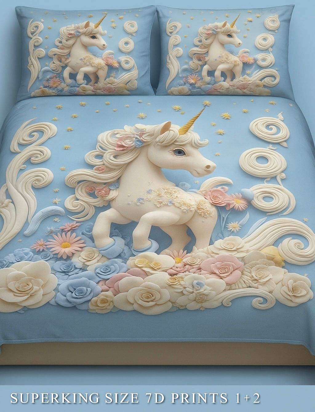     			Sosha Home Decor Glace Cotton 1 Double King Bedsheet with 2 Pillow Covers ( Blue )