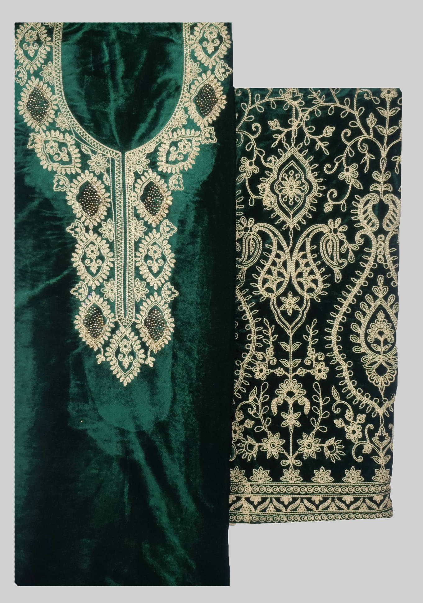     			Soul Essence Women Velvet Unstitched Dress Material ( Green )