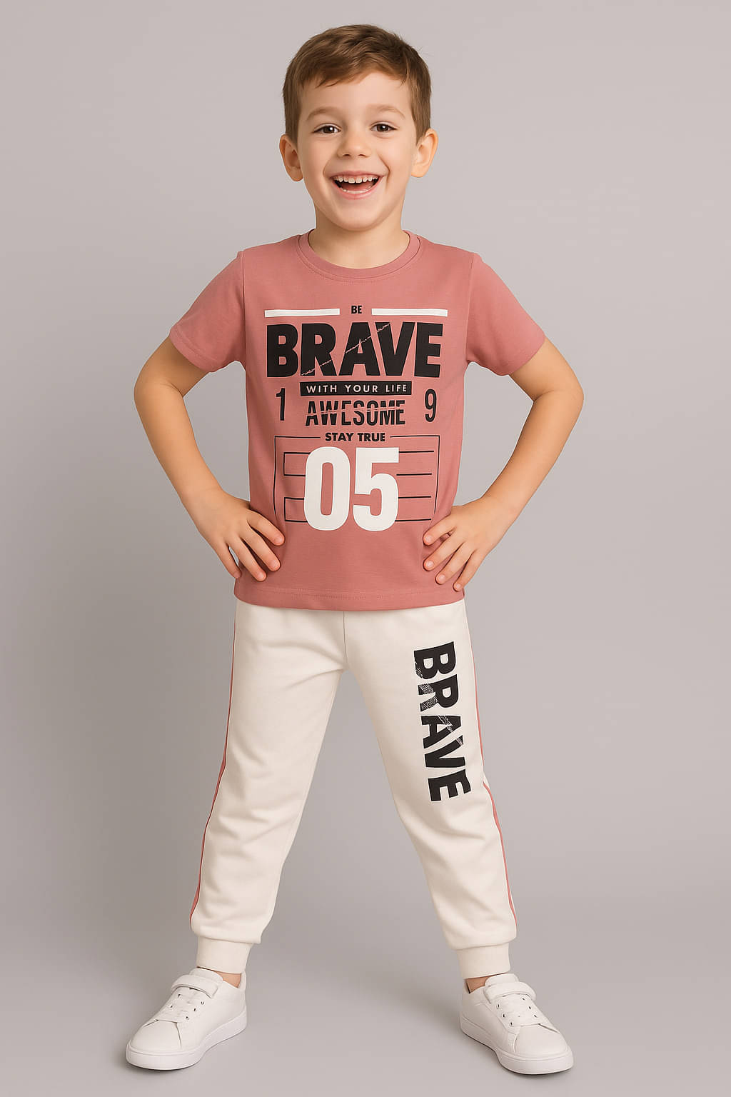 Todd N Teen Pack of 1 Boys Cotton T-Shirt & Trackpants Set ( Brown )     			Todd N Teen Pack of 1 Boys Cotton T-Shirt & Trackpants Set ( Brown )