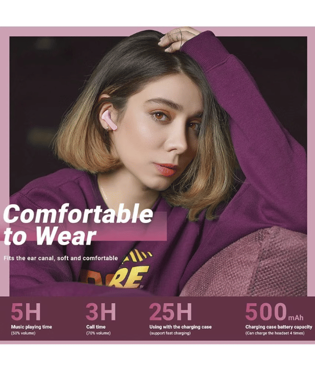     			True Wireless Bluetooth Headphone with Wired Earphone, 30 hours of Playback and Deep Bass, Crystal Clear Call