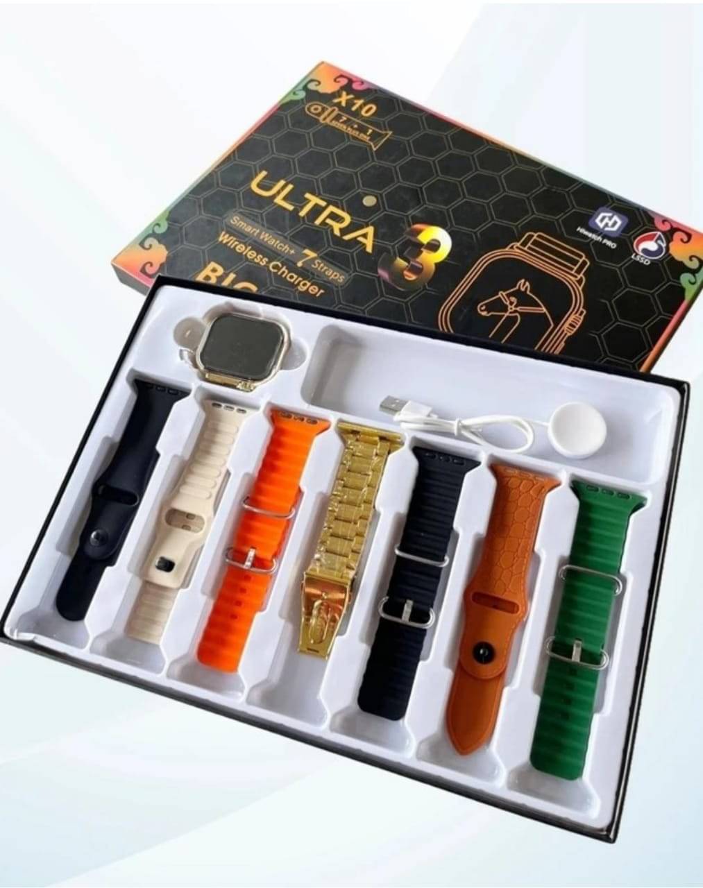 Ultra3 (x10)Smart Watch With 7 in 1 Straps     			Ultra3 (x10)Smart Watch With 7 in 1 Straps