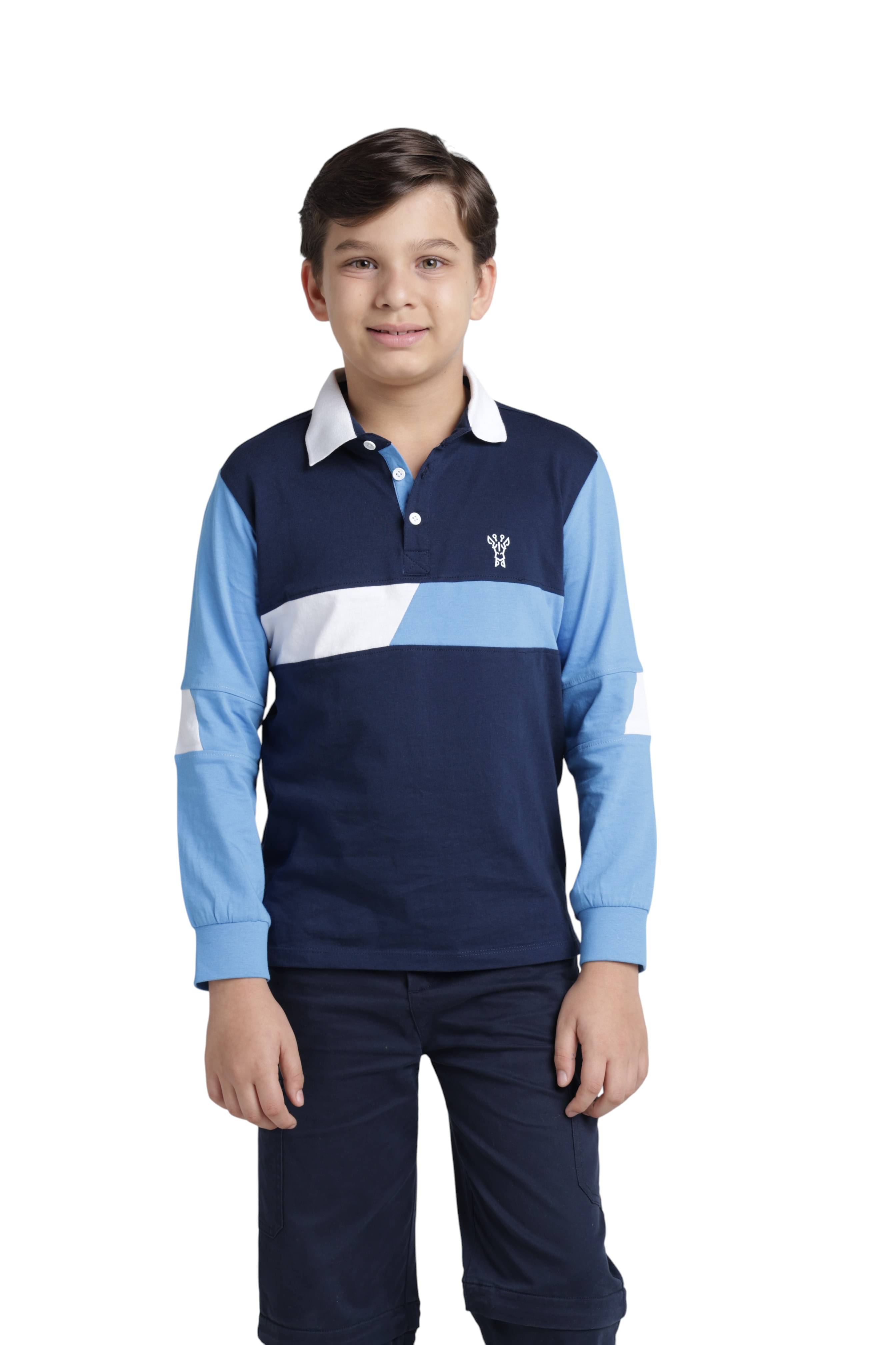     			Under Fourteen Only Pack of 1 Boys Cotton Polo T-Shirt ( Navy )