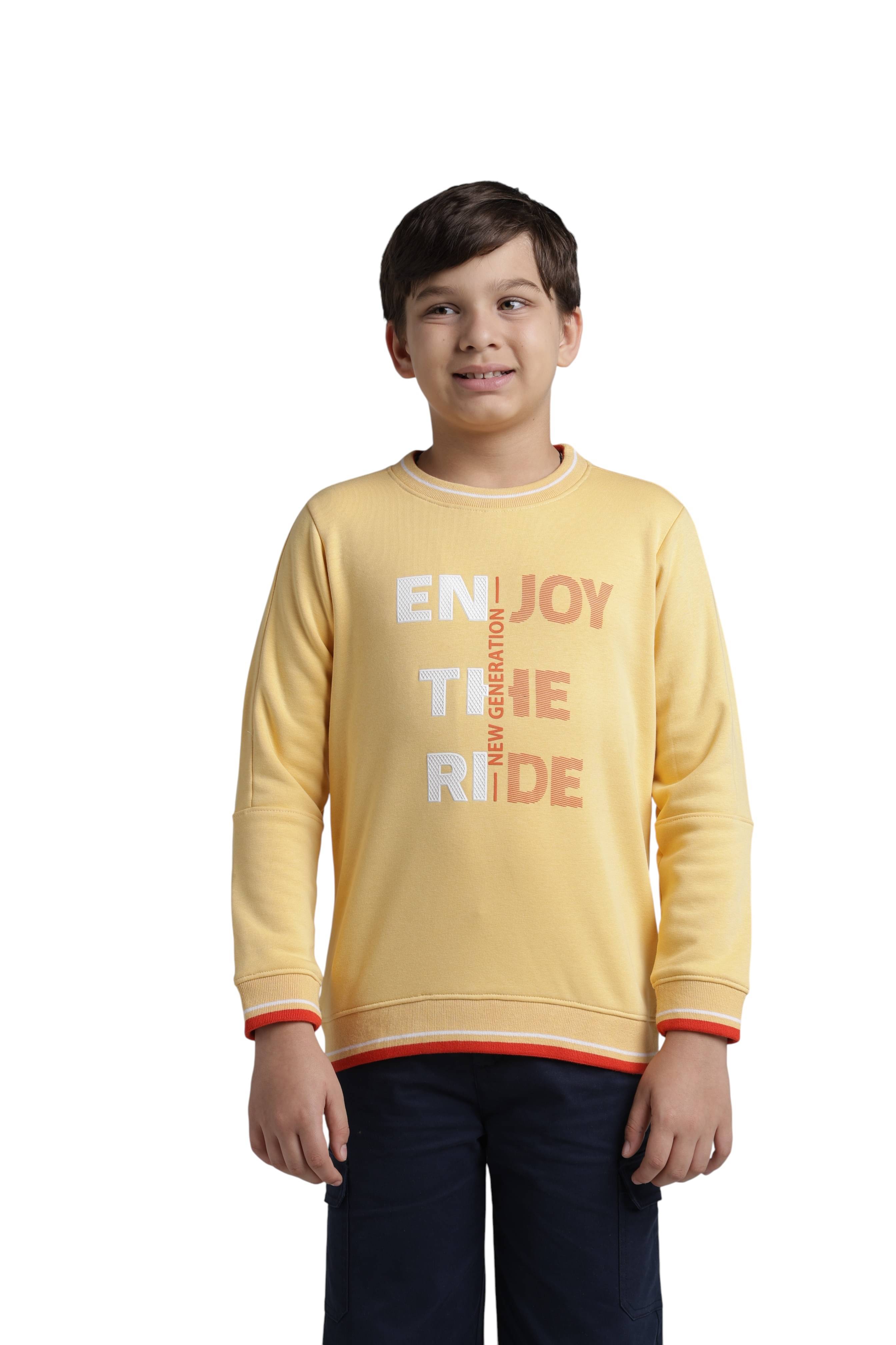     			Under Fourteen Only Pack of 1 Boys Cotton Sweatshirt ( Yellow )