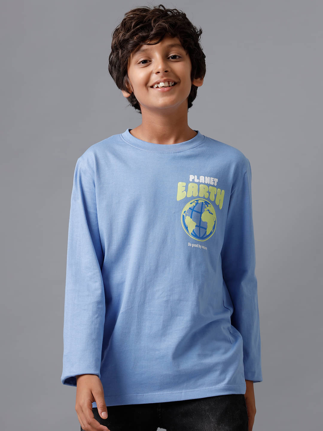     			Under Fourteen Only Pack of 1 Boys Cotton T-Shirt ( blue )