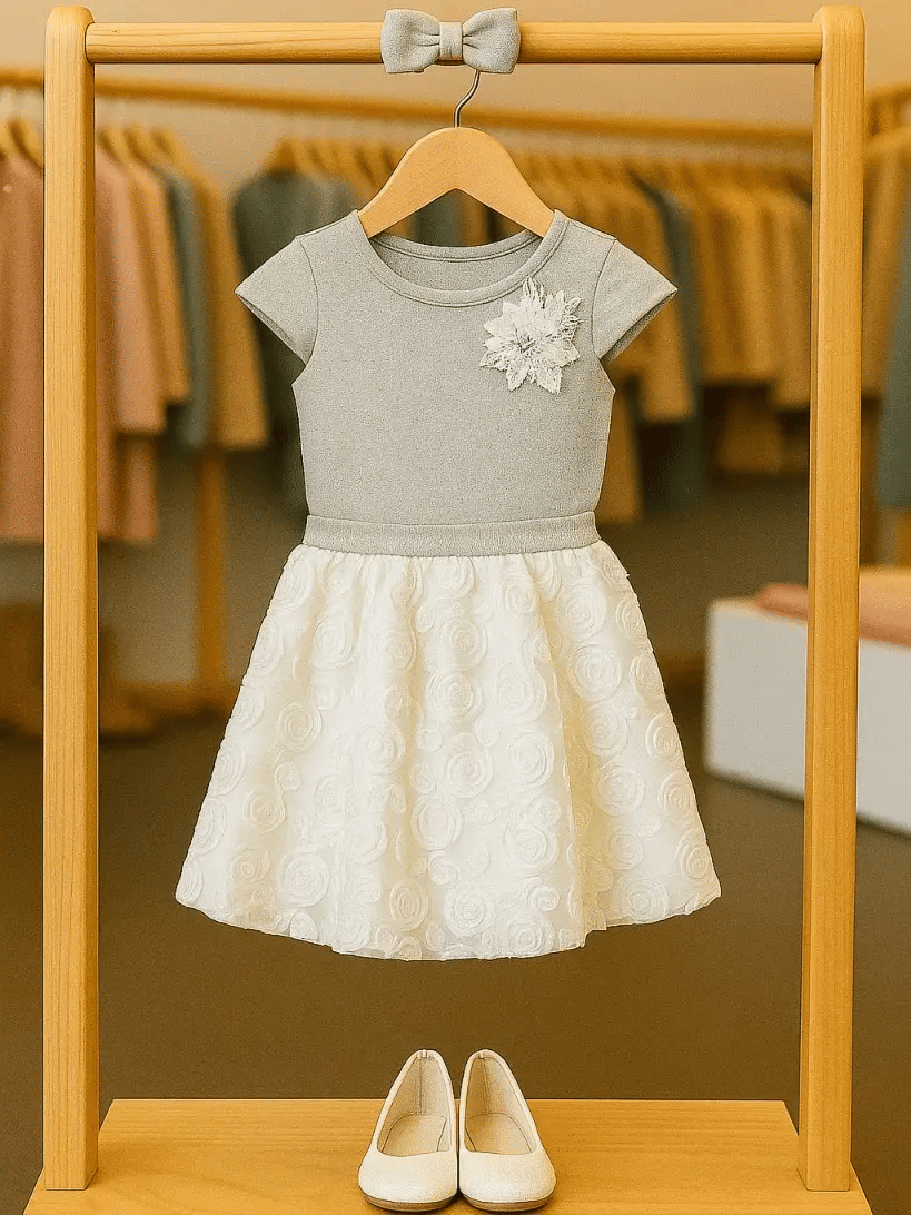     			Wah Mayur Pack of 1 Girls Polyester T-shirt & Skirt ( Grey )