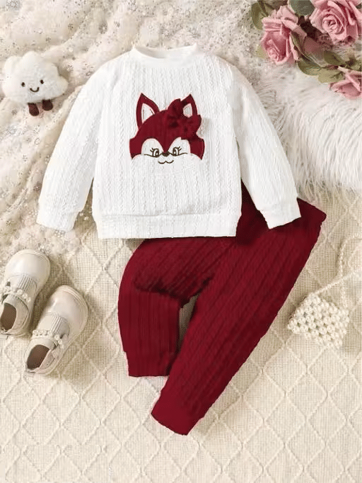     			child store Pack of 1 Baby Girls Hosiery Sweartshirt & Trackpants ( Maroon )