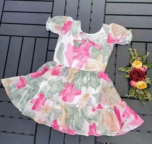     			one amore Georgette Dress For Girls ( Pack of 1 , Pink )