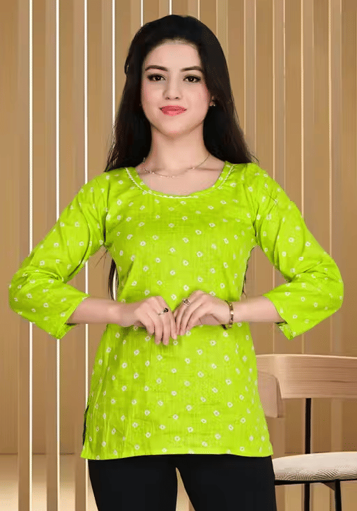 one amore Women's Cotton Blend Regular Top ( Green ) one amore Women's Cotton Blend Regular Top ( Green )