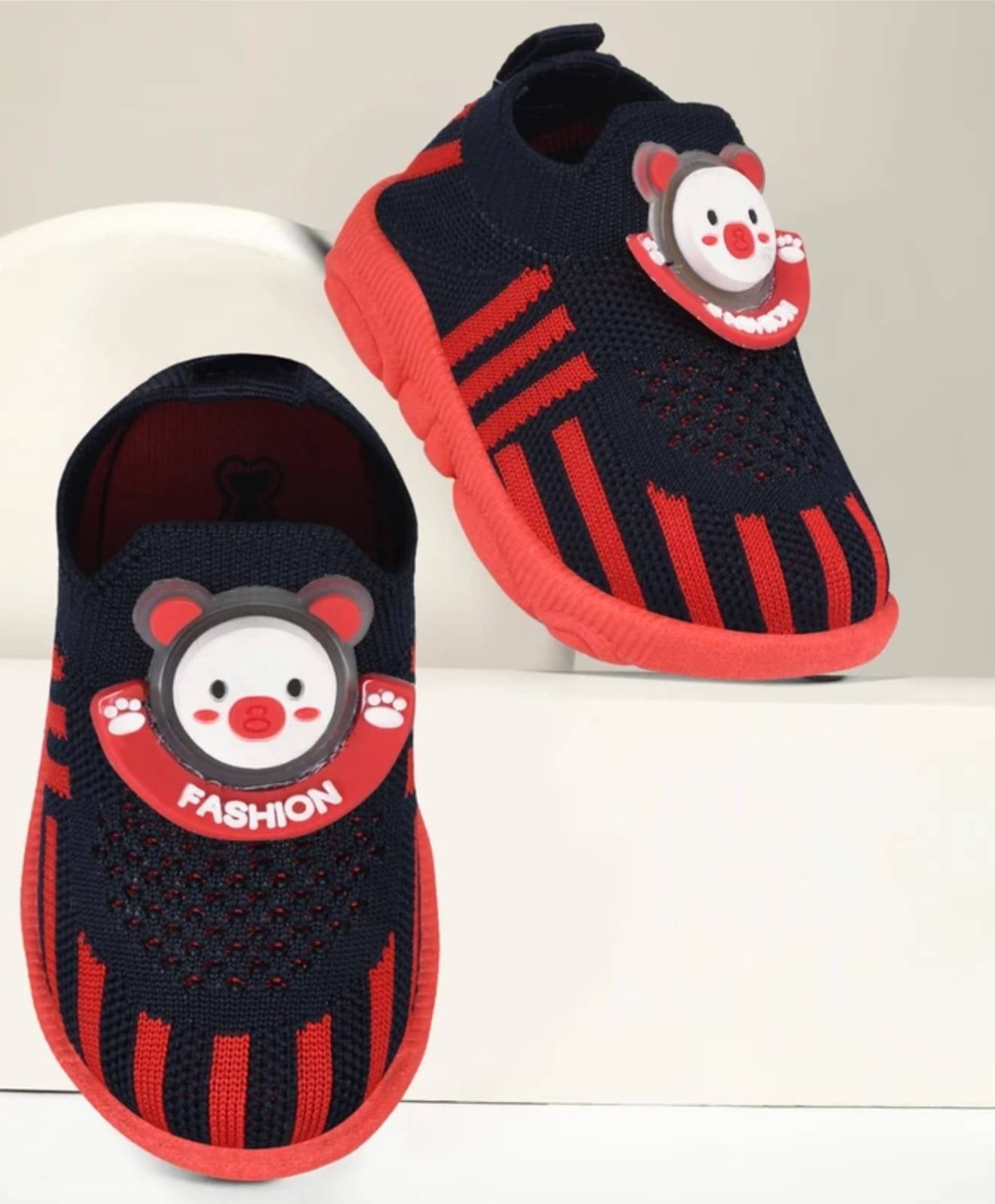     			AXROW - Navy Blue Booties For Baby Boy & Baby Girl 12-18 Months ( Pack of 1 )