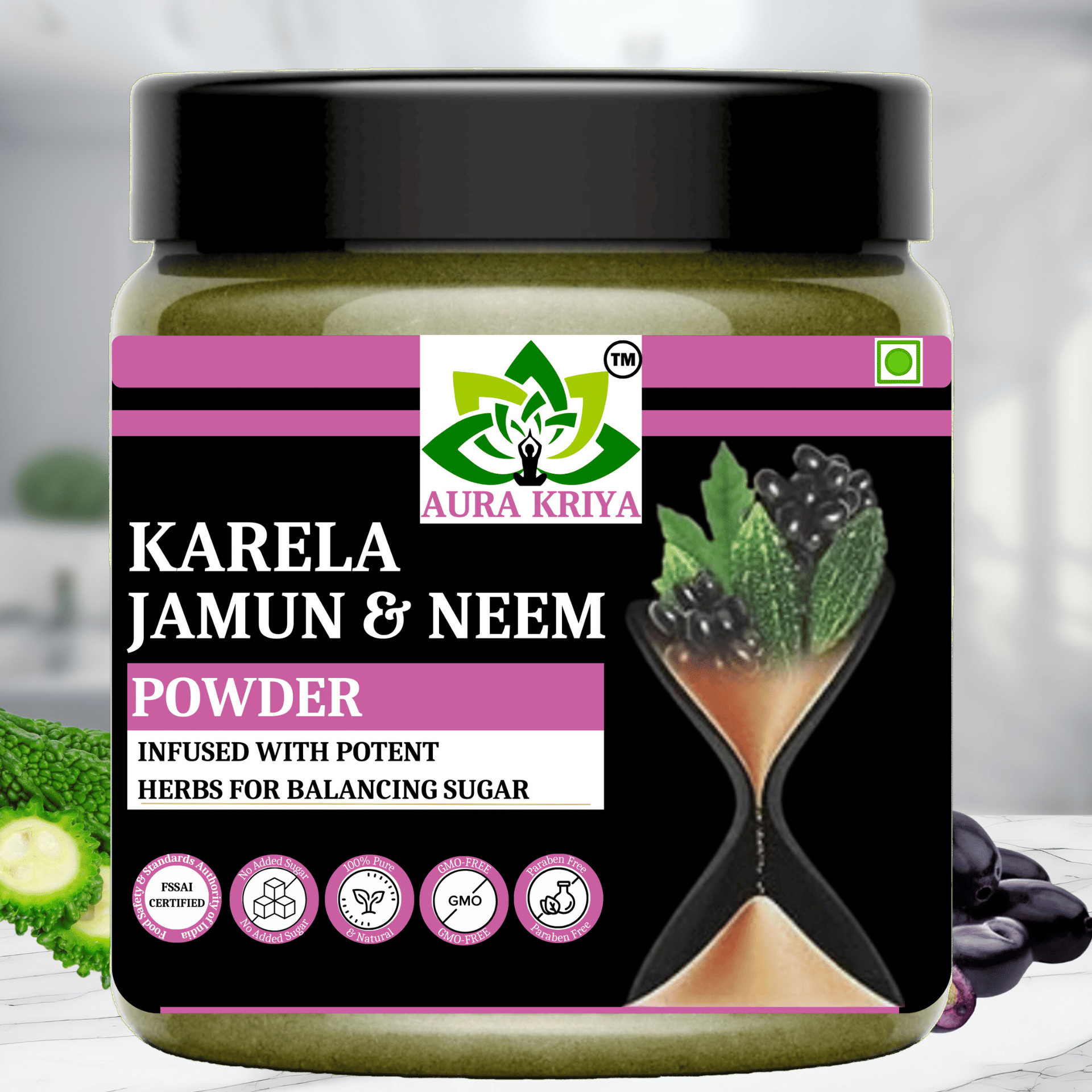     			Aura Kriya Neem Karela Jamun Powder 100 gm Pack Of 1