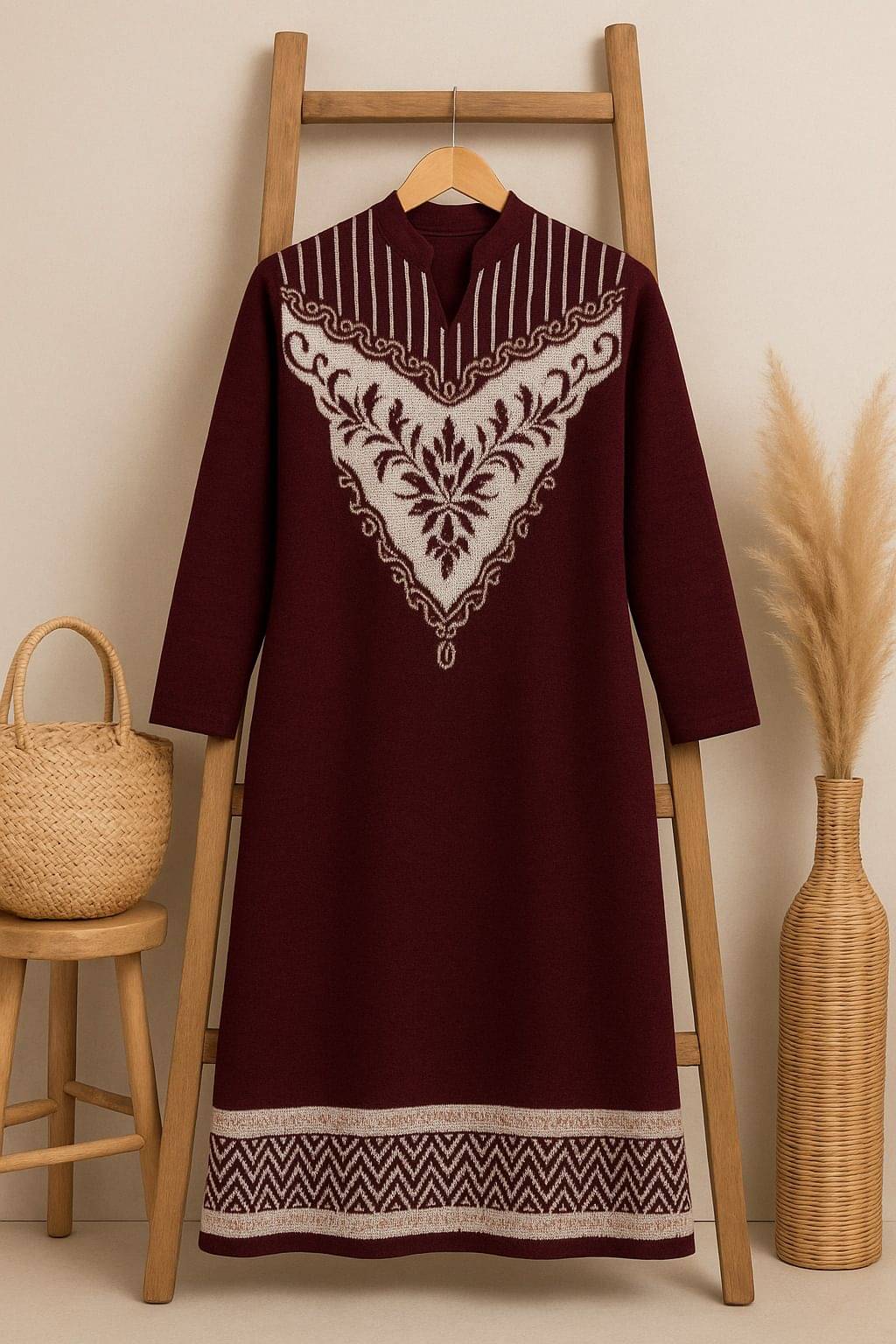     			BLUSHH COLLECTION Women Woollen Printed Straight Kurti ( Multicolor6 )