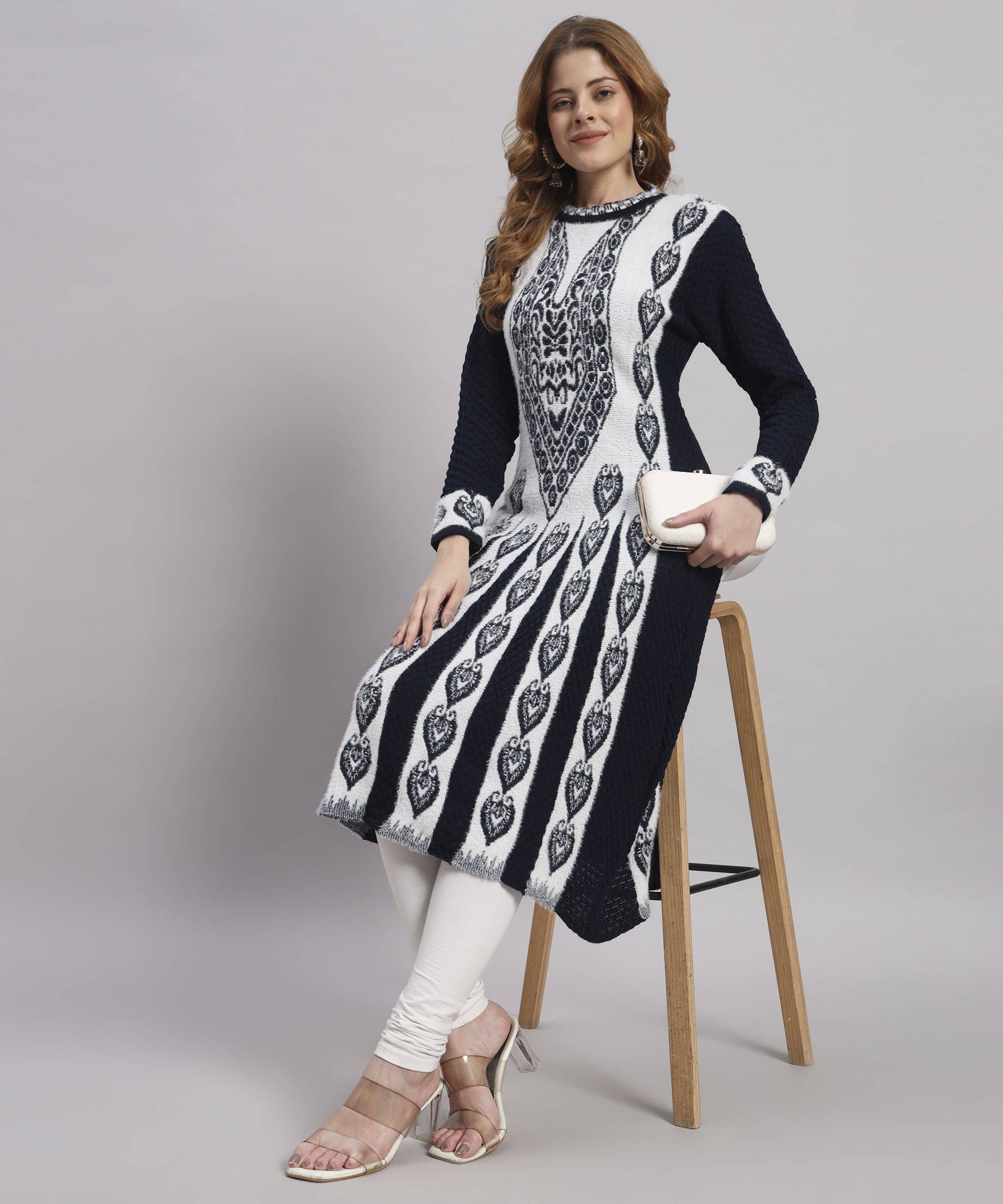     			BLUSHH COLLECTION Women Woollen Printed A-line Kurti ( Multicolor3 )