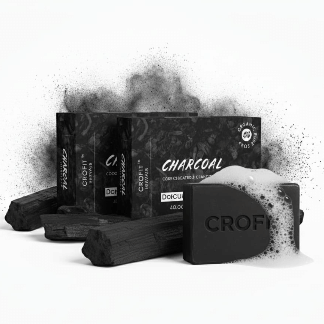     			CROFIT Exfoliating Activated Charcoal Soap Soap for All Skin Type ( Pack of 2 )