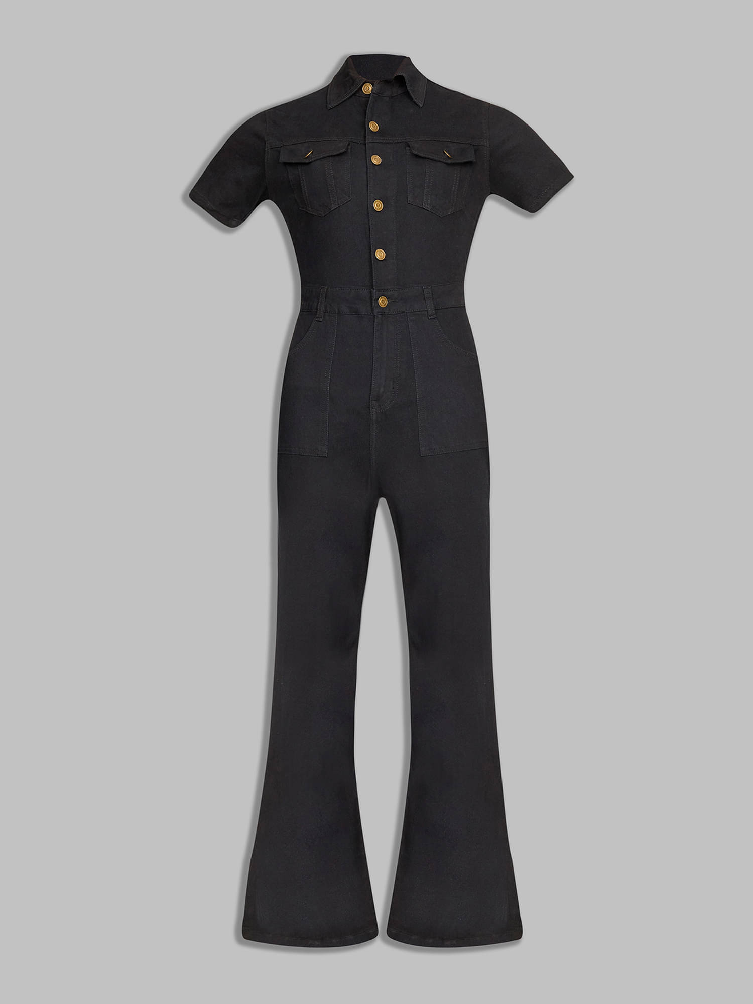 Dolce Crudo Women Solid Cotton Jumpsuit ( Black )     			Dolce Crudo Women Solid Cotton Jumpsuit ( Black )