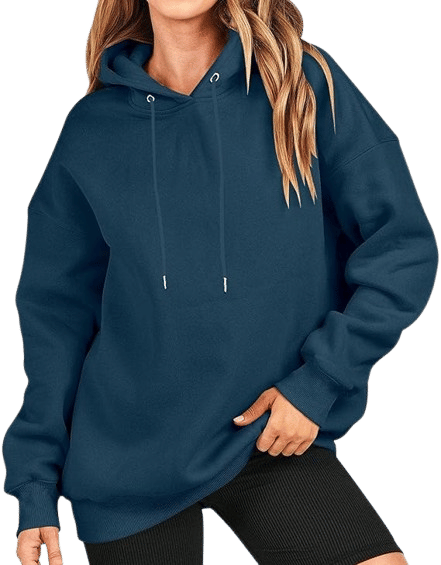     			FactoryCart Women Cotton Blend Hooded Sweatshirt For Heavy Winters ( Blue )