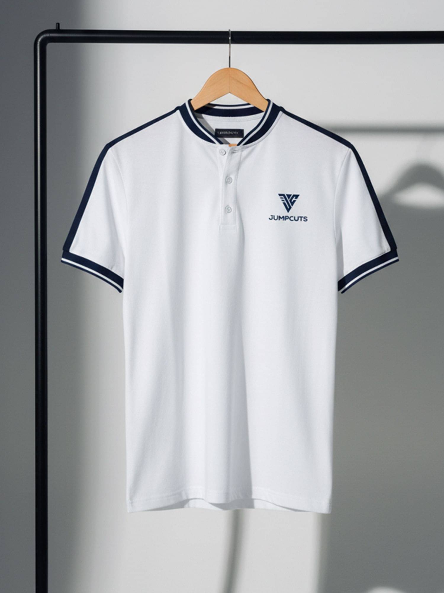 JUMP CUTS Cotton Blend High Neck Men's Sweatshirt - White ( Pack of 1 )     			JUMP CUTS Cotton Blend High Neck Men's Sweatshirt - White ( Pack of 1 )