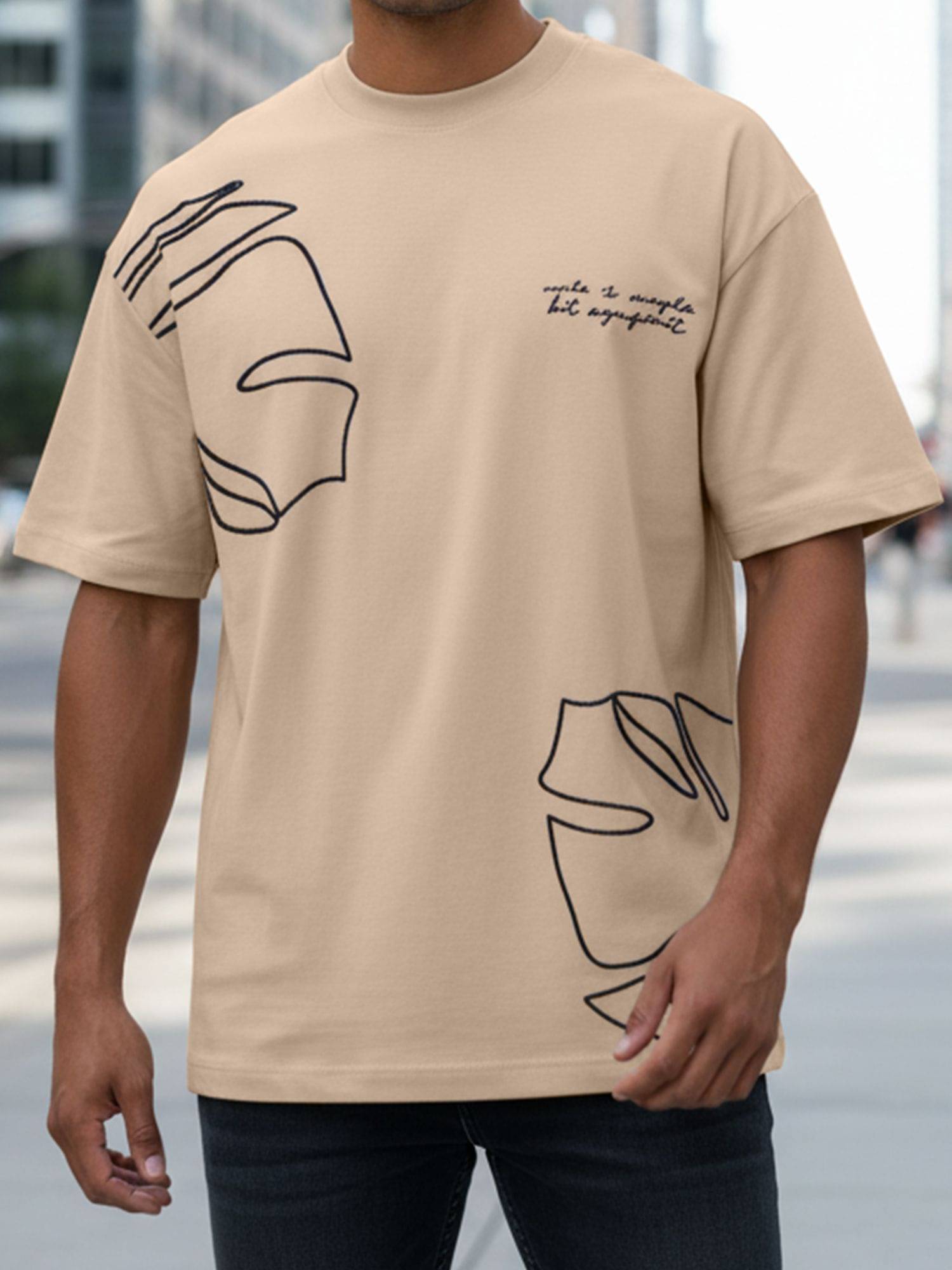 JUMP CUTS Men Cotton Blend Regular Fit Printed T-Shirt ( Black )     			JUMP CUTS Men Cotton Blend Regular Fit Printed T-Shirt ( Black )