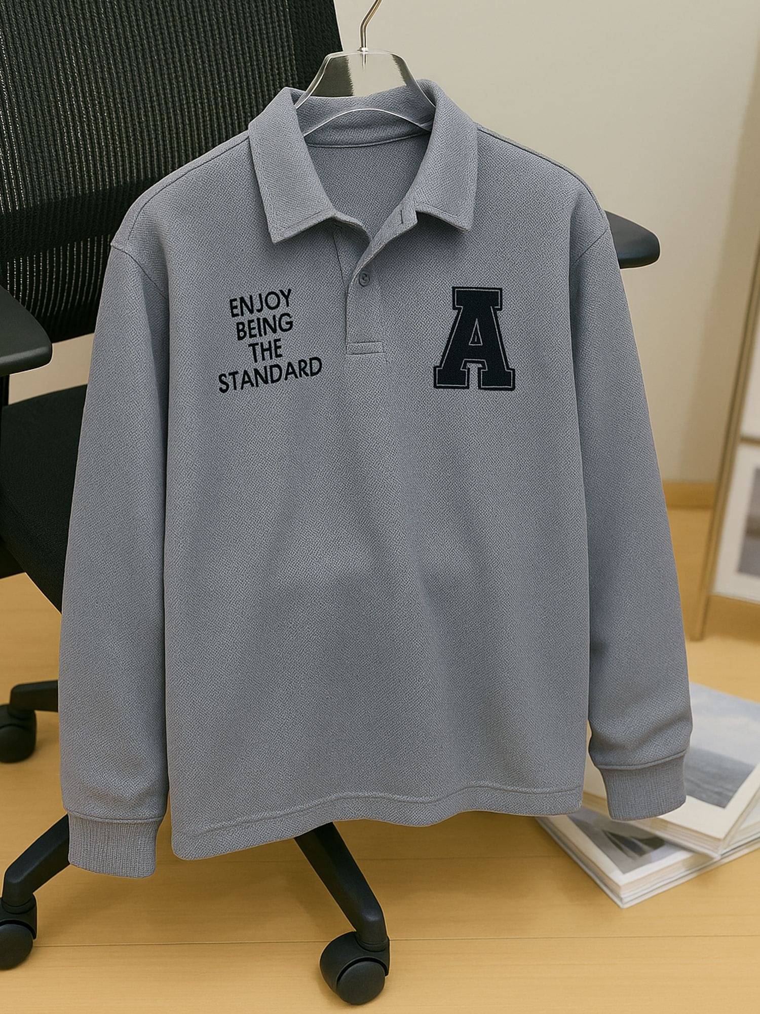     			JUMP CUTS Men Cotton Blend Regular Fit Printed Polo T Shirt ( Grey )