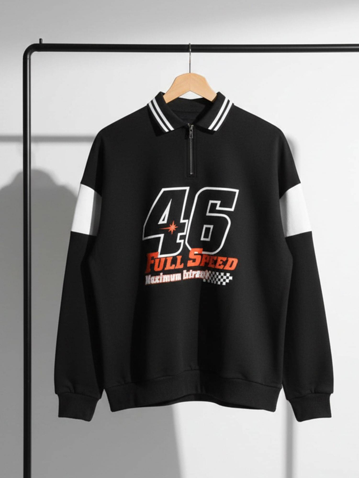     			JUMP CUTS Men Cotton Blend Regular Fit Printed Polo T Shirt ( Black )