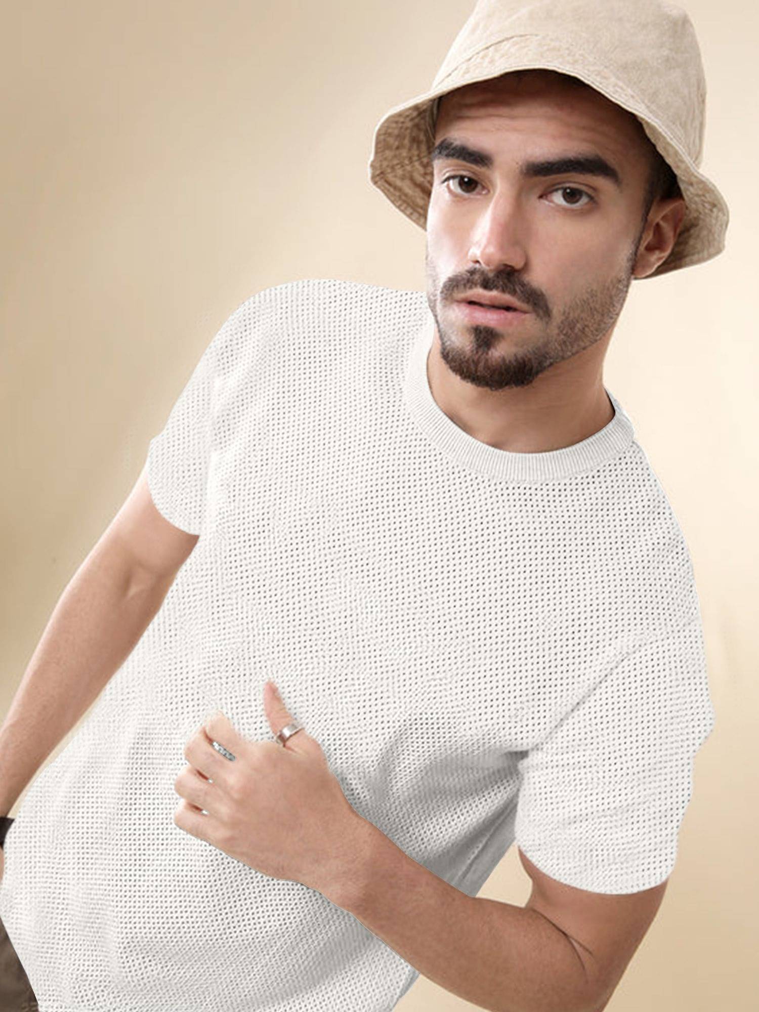     			JUMP CUTS Men Cotton Blend Regular Fit Printed T-Shirt ( Olive )