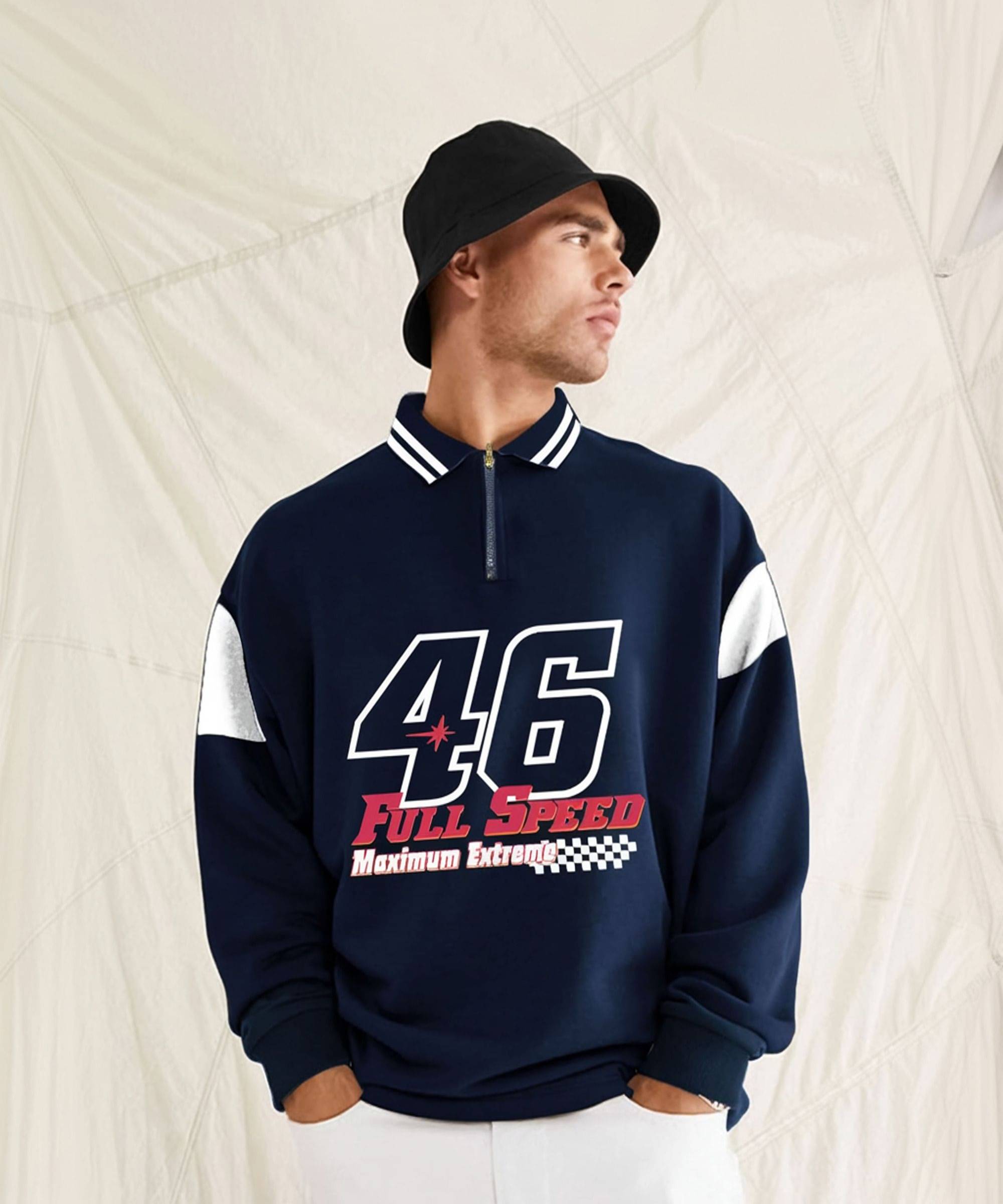     			JUMP CUTS Men Cotton Blend Regular Fit Printed Polo T Shirt ( Navy Blue )